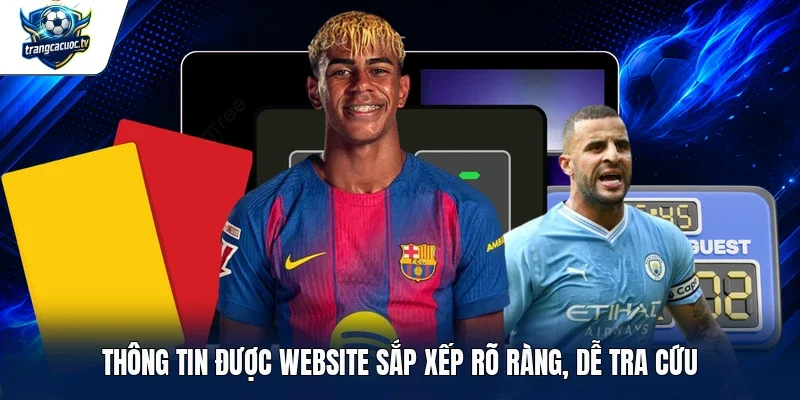 Thông tin được website sắp xếp rõ ràng, dễ tra cứu